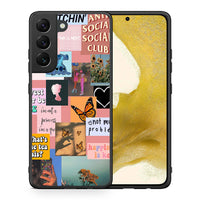 Thumbnail for Θήκη Αγίου Βαλεντίνου Samsung S22 Collage Bitchin από τη Smartfits με σχέδιο στο πίσω μέρος και μαύρο περίβλημα | Samsung S22 Collage Bitchin case with colorful back and black bezels