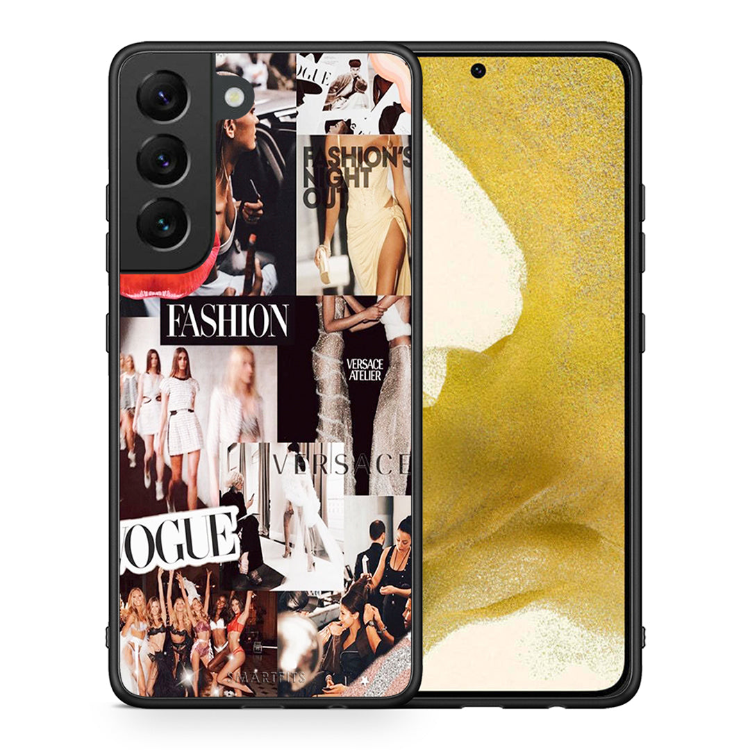 Θήκη Αγίου Βαλεντίνου Samsung S22 Collage Fashion από τη Smartfits με σχέδιο στο πίσω μέρος και μαύρο περίβλημα | Samsung S22 Collage Fashion case with colorful back and black bezels