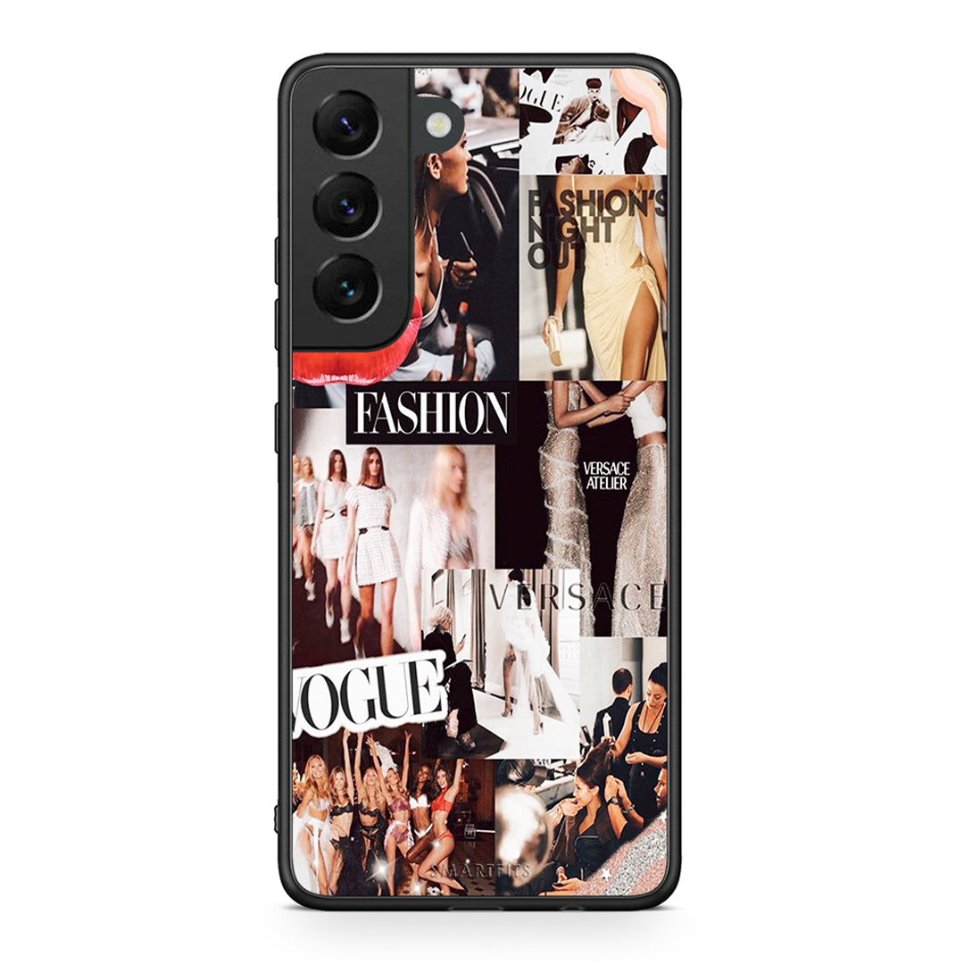Samsung S22 Collage Fashion Θήκη Αγίου Βαλεντίνου από τη Smartfits με σχέδιο στο πίσω μέρος και μαύρο περίβλημα | Smartphone case with colorful back and black bezels by Smartfits
