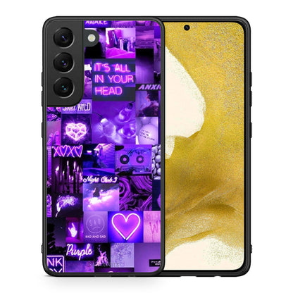 Θήκη Αγίου Βαλεντίνου Samsung S22 Collage Stay Wild από τη Smartfits με σχέδιο στο πίσω μέρος και μαύρο περίβλημα | Samsung S22 Collage Stay Wild case with colorful back and black bezels