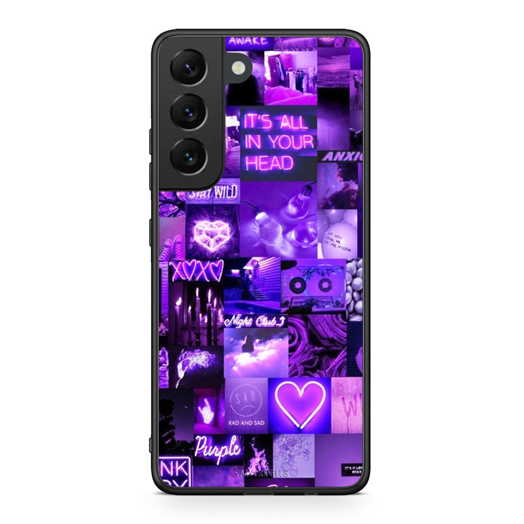 Samsung S22 Collage Stay Wild Θήκη Αγίου Βαλεντίνου από τη Smartfits με σχέδιο στο πίσω μέρος και μαύρο περίβλημα | Smartphone case with colorful back and black bezels by Smartfits