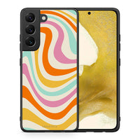 Thumbnail for Θήκη Samsung S22 Colourful Waves από τη Smartfits με σχέδιο στο πίσω μέρος και μαύρο περίβλημα | Samsung S22 Colourful Waves case with colorful back and black bezels