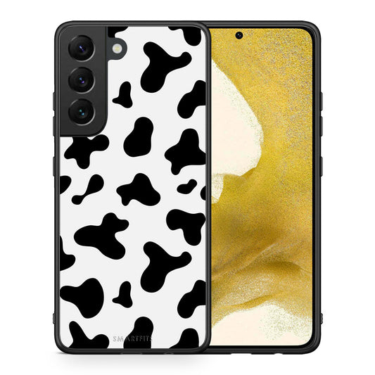 Θήκη Samsung S22 Cow Print από τη Smartfits με σχέδιο στο πίσω μέρος και μαύρο περίβλημα | Samsung S22 Cow Print case with colorful back and black bezels