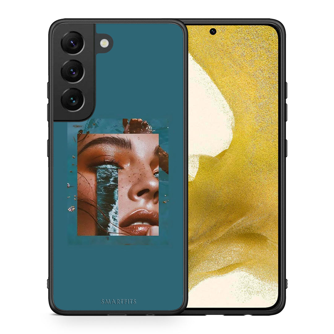 Θήκη Samsung S22 Cry An Ocean από τη Smartfits με σχέδιο στο πίσω μέρος και μαύρο περίβλημα | Samsung S22 Cry An Ocean case with colorful back and black bezels