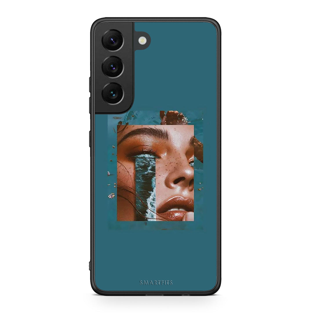 Samsung S22 Cry An Ocean θήκη από τη Smartfits με σχέδιο στο πίσω μέρος και μαύρο περίβλημα | Smartphone case with colorful back and black bezels by Smartfits