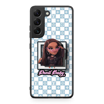 Samsung S22 Devil Baby Θήκη Αγίου Βαλεντίνου από τη Smartfits με σχέδιο στο πίσω μέρος και μαύρο περίβλημα | Smartphone case with colorful back and black bezels by Smartfits
