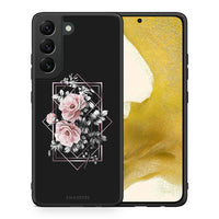 Thumbnail for Θήκη Samsung S22 Frame Flower από τη Smartfits με σχέδιο στο πίσω μέρος και μαύρο περίβλημα | Samsung S22 Frame Flower case with colorful back and black bezels