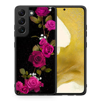 Thumbnail for Θήκη Samsung S22 Red Roses Flower από τη Smartfits με σχέδιο στο πίσω μέρος και μαύρο περίβλημα | Samsung S22 Red Roses Flower case with colorful back and black bezels