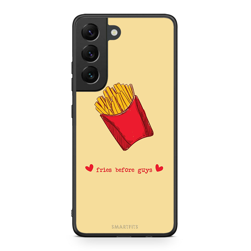 Samsung S22 Fries Before Guys Θήκη Αγίου Βαλεντίνου από τη Smartfits με σχέδιο στο πίσω μέρος και μαύρο περίβλημα | Smartphone case with colorful back and black bezels by Smartfits