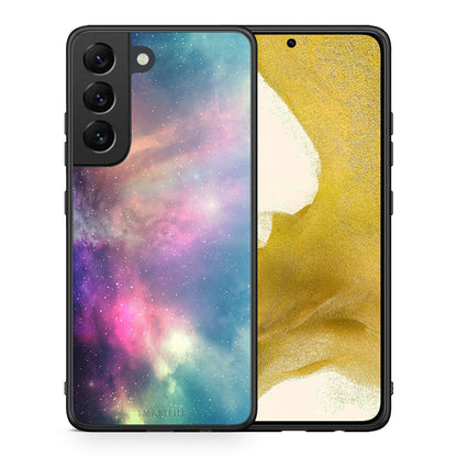 Θήκη Samsung S22 Rainbow Galaxy από τη Smartfits με σχέδιο στο πίσω μέρος και μαύρο περίβλημα | Samsung S22 Rainbow Galaxy case with colorful back and black bezels