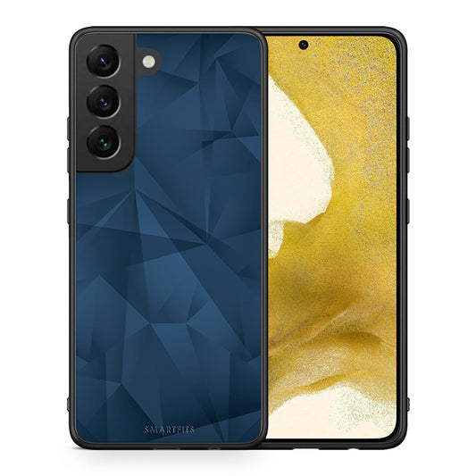 Θήκη Samsung S22 Blue Abstract Geometric από τη Smartfits με σχέδιο στο πίσω μέρος και μαύρο περίβλημα | Samsung S22 Blue Abstract Geometric case with colorful back and black bezels