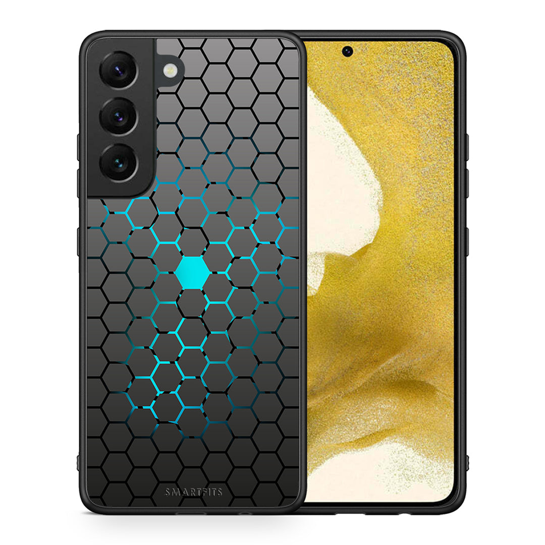Θήκη Samsung S22 Hexagonal Geometric από τη Smartfits με σχέδιο στο πίσω μέρος και μαύρο περίβλημα | Samsung S22 Hexagonal Geometric case with colorful back and black bezels