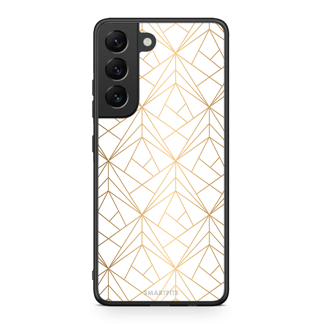 111 - Samsung S22 Luxury White Geometric case, cover, bumper