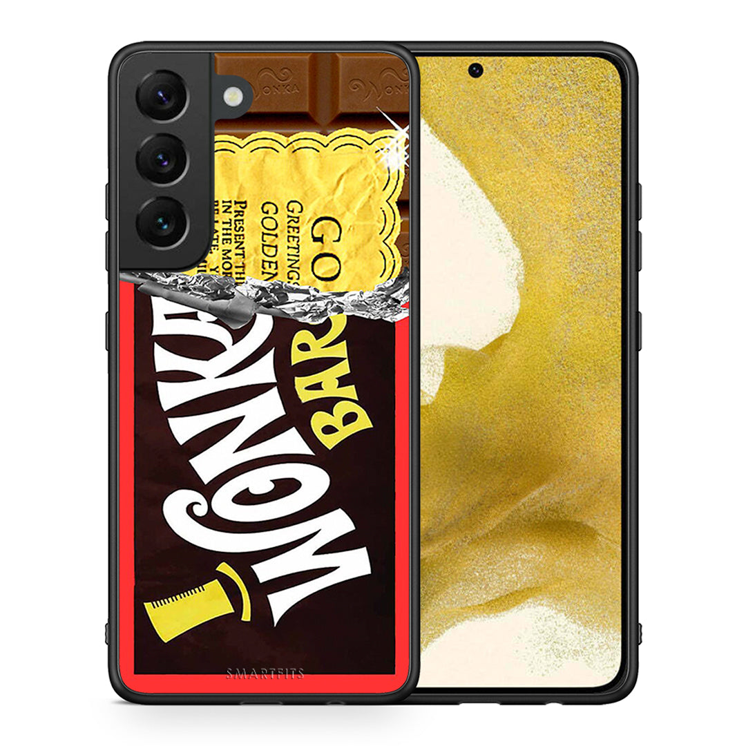 Θήκη Samsung S22 Golden Ticket από τη Smartfits με σχέδιο στο πίσω μέρος και μαύρο περίβλημα | Samsung S22 Golden Ticket case with colorful back and black bezels