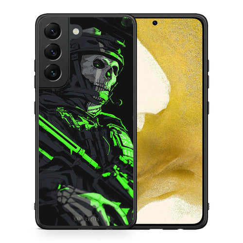Θήκη Αγίου Βαλεντίνου Samsung S22 Green Soldier από τη Smartfits με σχέδιο στο πίσω μέρος και μαύρο περίβλημα | Samsung S22 Green Soldier case with colorful back and black bezels