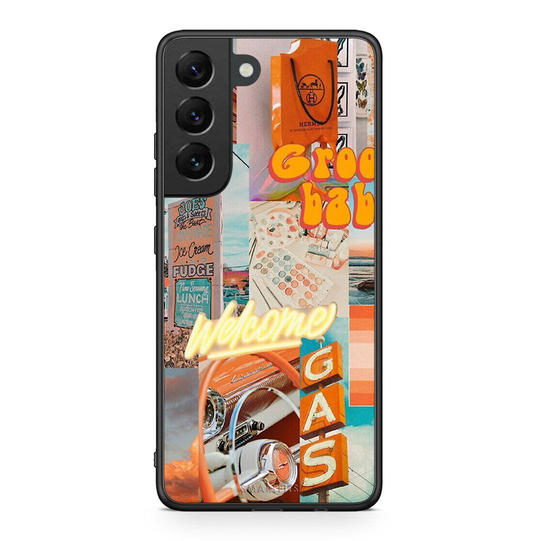 Samsung S22 Groovy Babe Θήκη Αγίου Βαλεντίνου από τη Smartfits με σχέδιο στο πίσω μέρος και μαύρο περίβλημα | Smartphone case with colorful back and black bezels by Smartfits