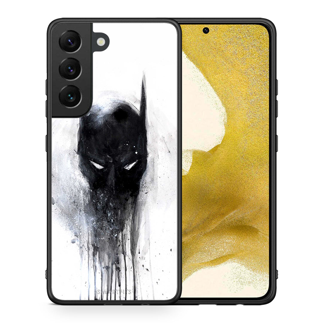 Θήκη Samsung S22 Paint Bat Hero από τη Smartfits με σχέδιο στο πίσω μέρος και μαύρο περίβλημα | Samsung S22 Paint Bat Hero case with colorful back and black bezels