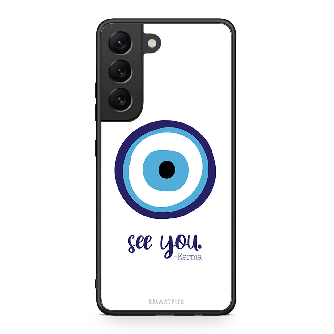 Samsung S22 Karma Says θήκη από τη Smartfits με σχέδιο στο πίσω μέρος και μαύρο περίβλημα | Smartphone case with colorful back and black bezels by Smartfits