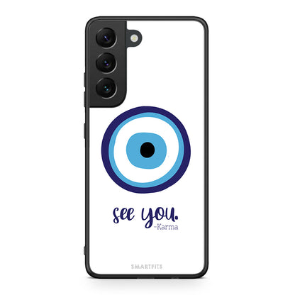 Samsung S22 Karma Says θήκη από τη Smartfits με σχέδιο στο πίσω μέρος και μαύρο περίβλημα | Smartphone case with colorful back and black bezels by Smartfits