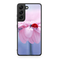 Thumbnail for Samsung S22 Ladybug Flower θήκη από τη Smartfits με σχέδιο στο πίσω μέρος και μαύρο περίβλημα | Smartphone case with colorful back and black bezels by Smartfits