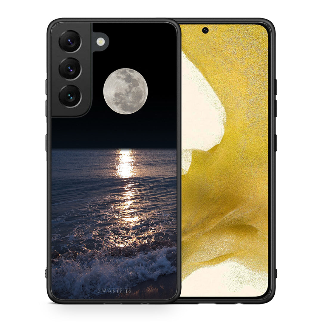 Θήκη Samsung S22 Moon Landscape από τη Smartfits με σχέδιο στο πίσω μέρος και μαύρο περίβλημα | Samsung S22 Moon Landscape case with colorful back and black bezels