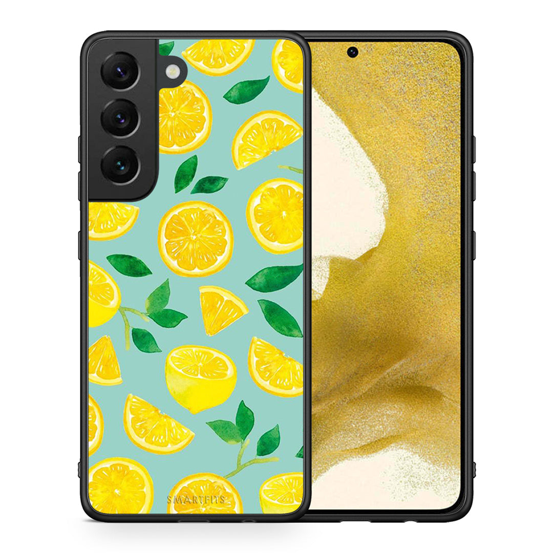Θήκη Samsung S22 Lemons από τη Smartfits με σχέδιο στο πίσω μέρος και μαύρο περίβλημα | Samsung S22 Lemons case with colorful back and black bezels