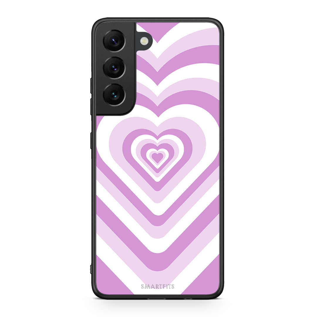 Samsung S22 Lilac Hearts θήκη από τη Smartfits με σχέδιο στο πίσω μέρος και μαύρο περίβλημα | Smartphone case with colorful back and black bezels by Smartfits