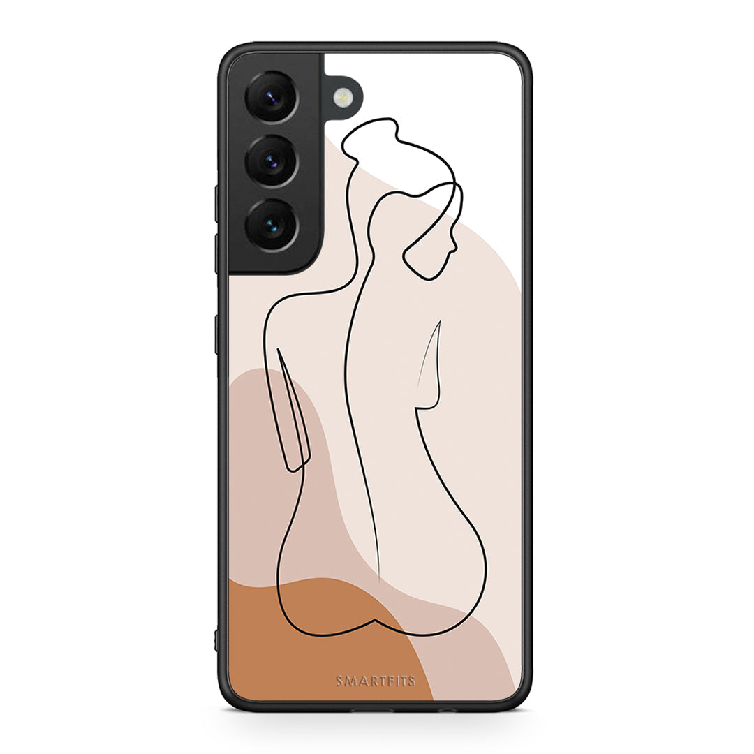 Samsung S22 LineArt Woman θήκη από τη Smartfits με σχέδιο στο πίσω μέρος και μαύρο περίβλημα | Smartphone case with colorful back and black bezels by Smartfits