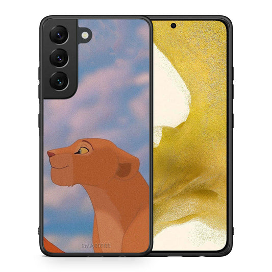 Θήκη Αγίου Βαλεντίνου Samsung S22 Lion Love 2 από τη Smartfits με σχέδιο στο πίσω μέρος και μαύρο περίβλημα | Samsung S22 Lion Love 2 case with colorful back and black bezels