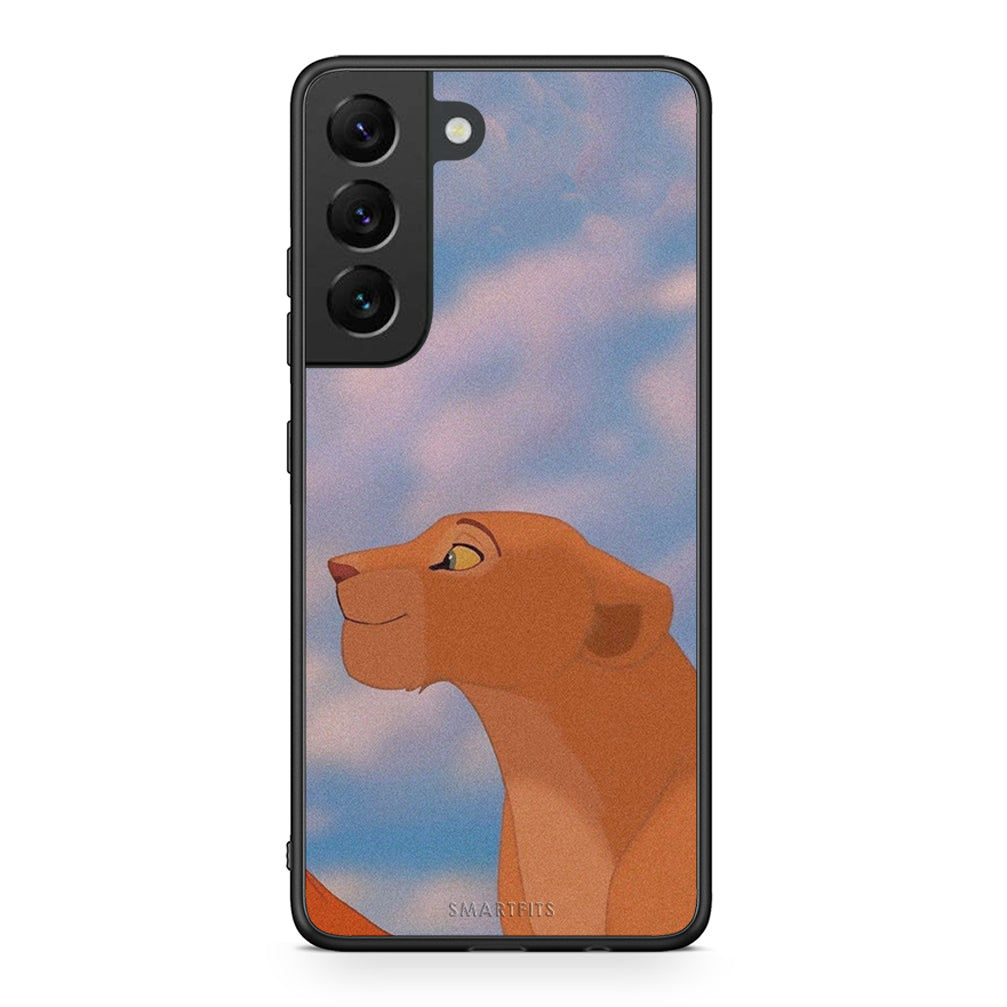 Samsung S22 Lion Love 2 Θήκη Αγίου Βαλεντίνου από τη Smartfits με σχέδιο στο πίσω μέρος και μαύρο περίβλημα | Smartphone case with colorful back and black bezels by Smartfits