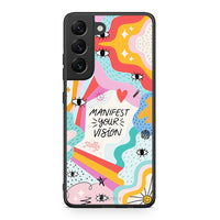 Thumbnail for Samsung S22 Manifest Your Vision θήκη από τη Smartfits με σχέδιο στο πίσω μέρος και μαύρο περίβλημα | Smartphone case with colorful back and black bezels by Smartfits