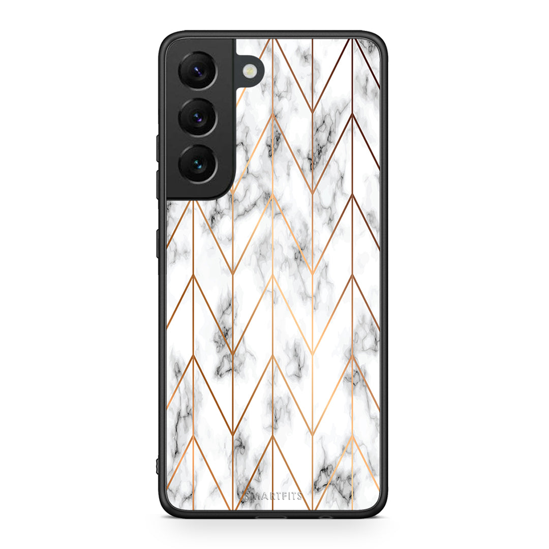 44 - Samsung S22 Gold Geometric Marble case, cover, bumper