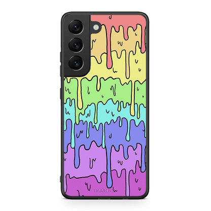 Samsung S22 Melting Rainbow θήκη από τη Smartfits με σχέδιο στο πίσω μέρος και μαύρο περίβλημα | Smartphone case with colorful back and black bezels by Smartfits