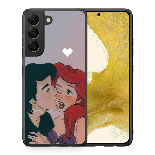 Θήκη Αγίου Βαλεντίνου Samsung S22 Mermaid Love από τη Smartfits με σχέδιο στο πίσω μέρος και μαύρο περίβλημα | Samsung S22 Mermaid Love case with colorful back and black bezels