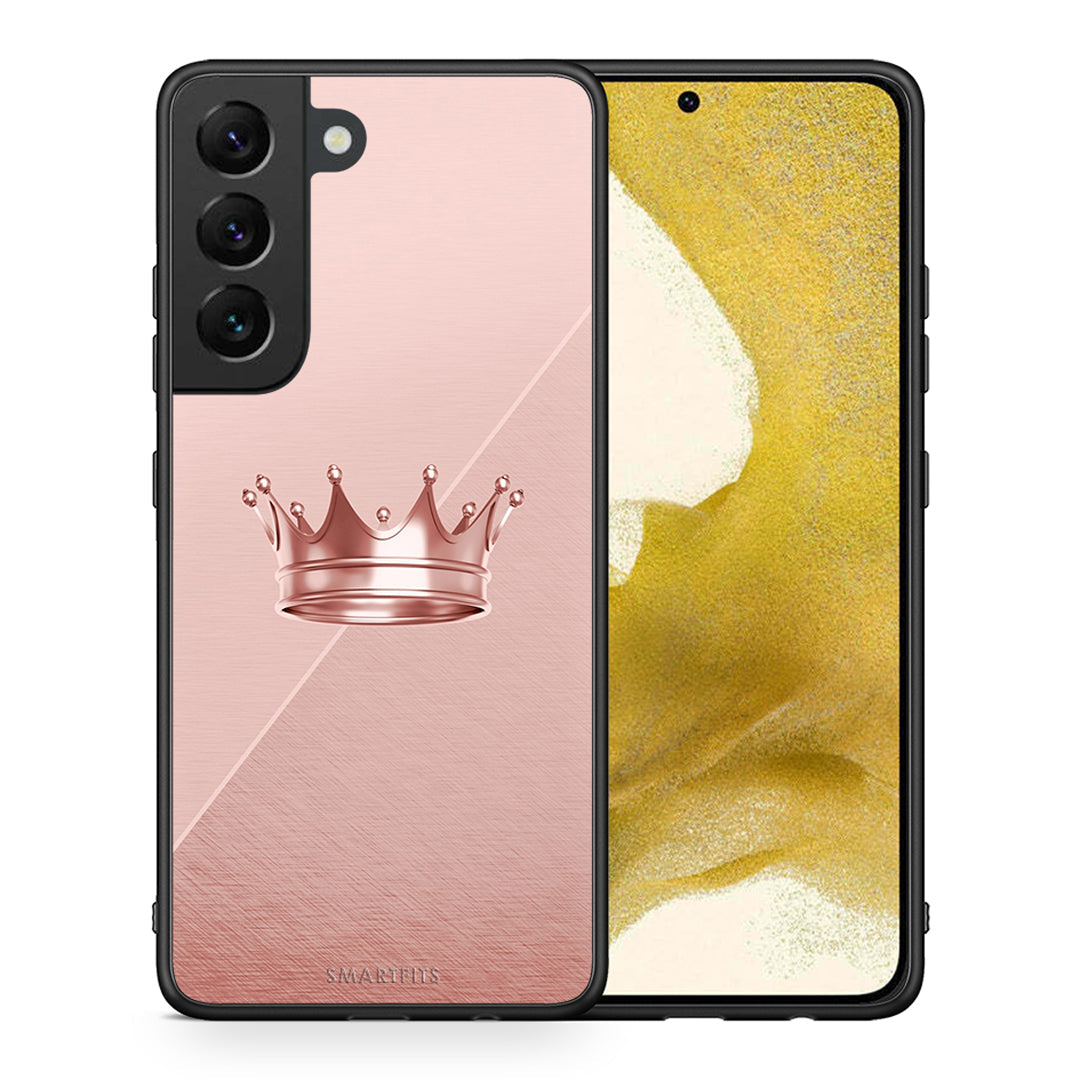 Θήκη Samsung S22 Crown Minimal από τη Smartfits με σχέδιο στο πίσω μέρος και μαύρο περίβλημα | Samsung S22 Crown Minimal case with colorful back and black bezels