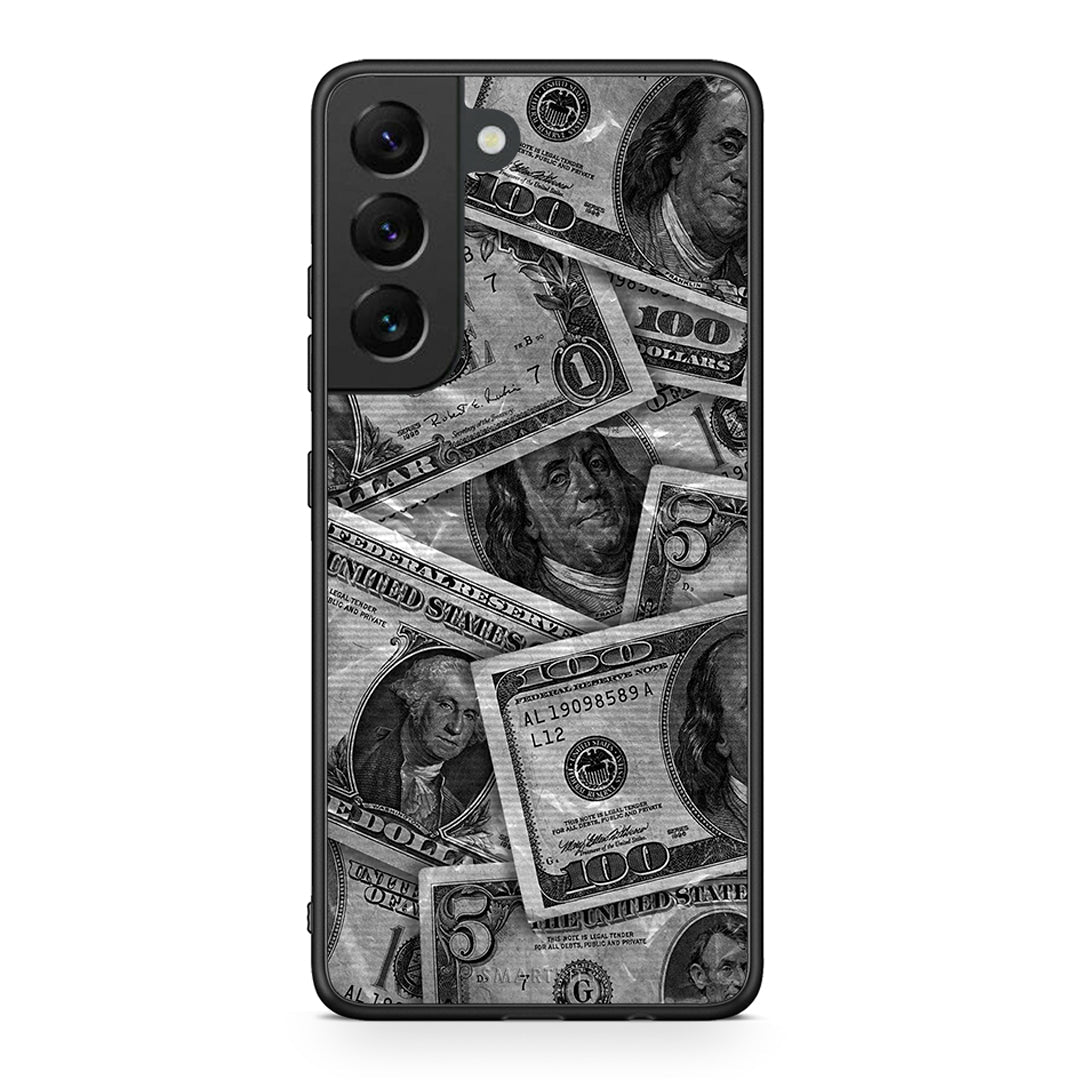 Samsung S22 Money Dollars θήκη από τη Smartfits με σχέδιο στο πίσω μέρος και μαύρο περίβλημα | Smartphone case with colorful back and black bezels by Smartfits