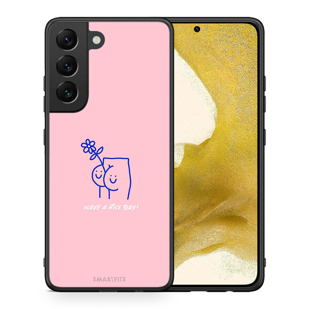 Θήκη Samsung S22 Nice Day από τη Smartfits με σχέδιο στο πίσω μέρος και μαύρο περίβλημα | Samsung S22 Nice Day case with colorful back and black bezels
