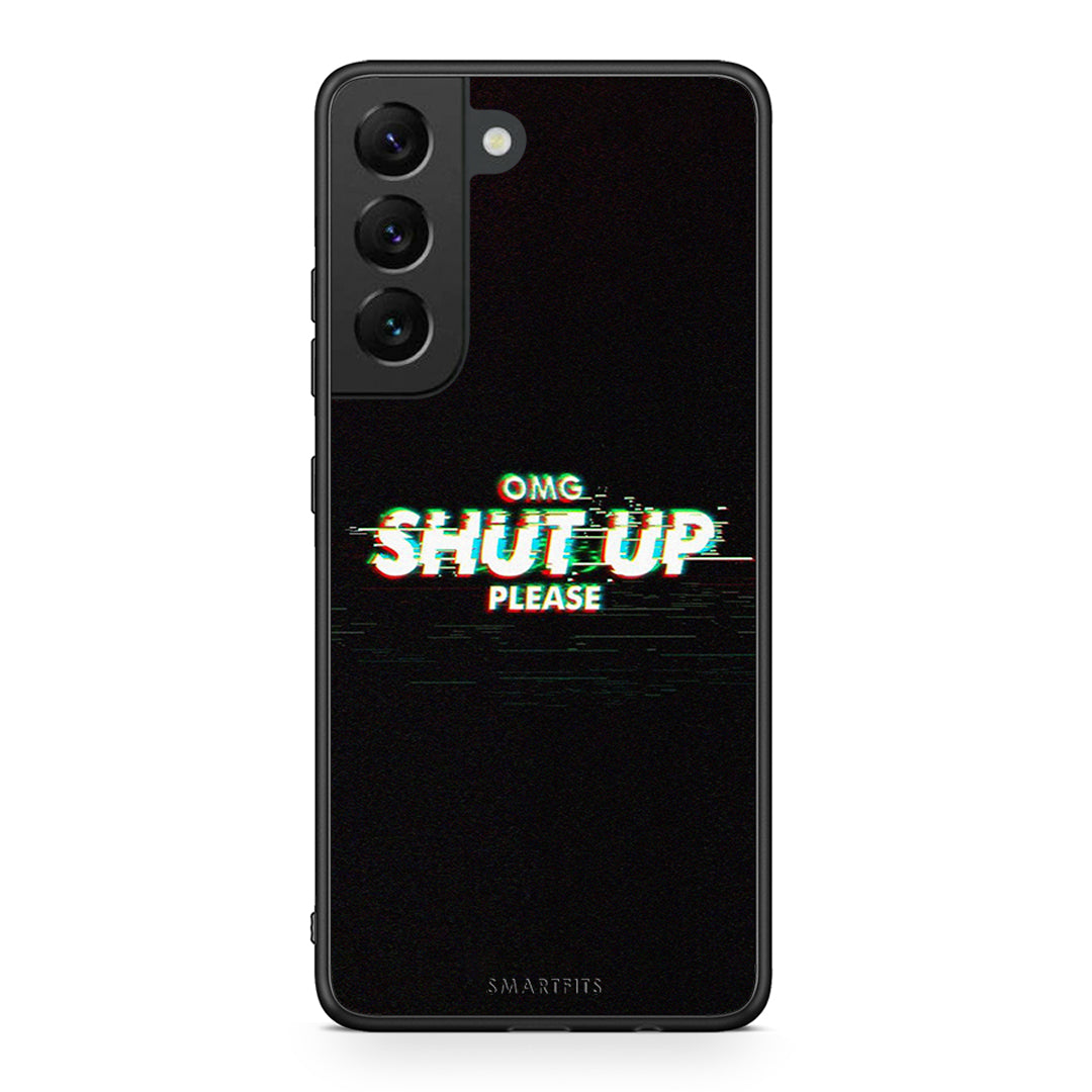 Samsung S22 OMG ShutUp θήκη από τη Smartfits με σχέδιο στο πίσω μέρος και μαύρο περίβλημα | Smartphone case with colorful back and black bezels by Smartfits