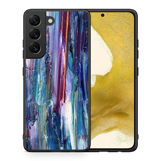 Θήκη Samsung S22 Winter Paint από τη Smartfits με σχέδιο στο πίσω μέρος και μαύρο περίβλημα | Samsung S22 Winter Paint case with colorful back and black bezels