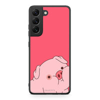 Thumbnail for Samsung S22 Pig Love 1 Θήκη Αγίου Βαλεντίνου από τη Smartfits με σχέδιο στο πίσω μέρος και μαύρο περίβλημα | Smartphone case with colorful back and black bezels by Smartfits