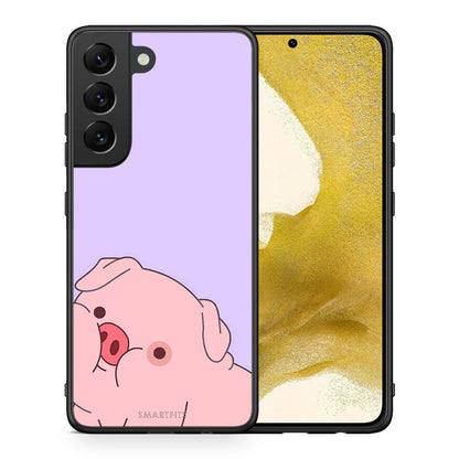 Θήκη Αγίου Βαλεντίνου Samsung S22 Pig Love 2 από τη Smartfits με σχέδιο στο πίσω μέρος και μαύρο περίβλημα | Samsung S22 Pig Love 2 case with colorful back and black bezels