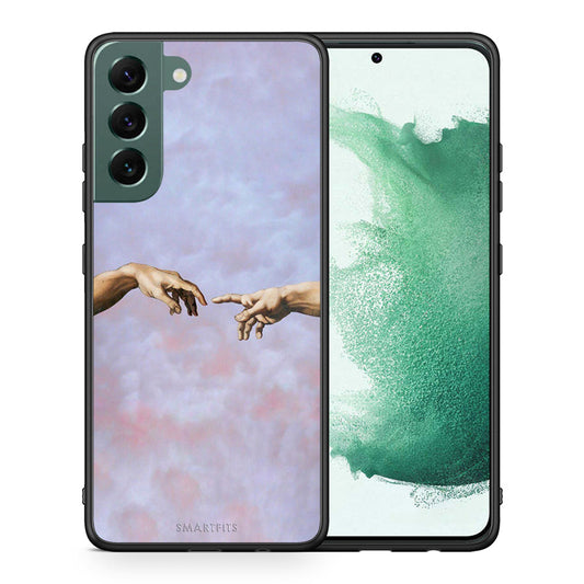 Θήκη Samsung S22 Plus Adam Hand από τη Smartfits με σχέδιο στο πίσω μέρος και μαύρο περίβλημα | Samsung S22 Plus Adam Hand case with colorful back and black bezels