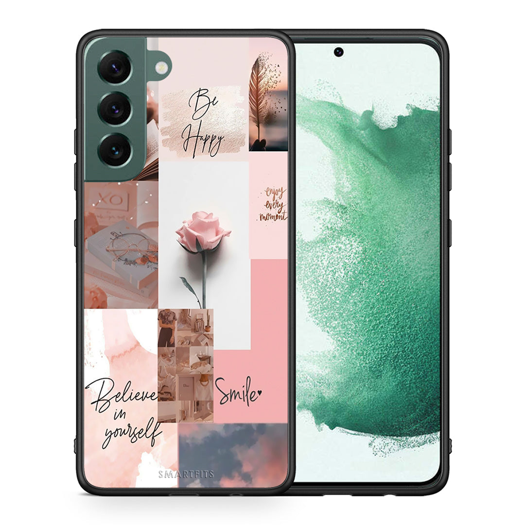 Θήκη Samsung S22 Plus Aesthetic Collage από τη Smartfits με σχέδιο στο πίσω μέρος και μαύρο περίβλημα | Samsung S22 Plus Aesthetic Collage case with colorful back and black bezels