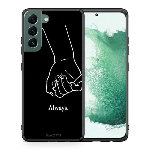 Θήκη Αγίου Βαλεντίνου Samsung S22 Plus Always & Forever 1 από τη Smartfits με σχέδιο στο πίσω μέρος και μαύρο περίβλημα | Samsung S22 Plus Always & Forever 1 case with colorful back and black bezels