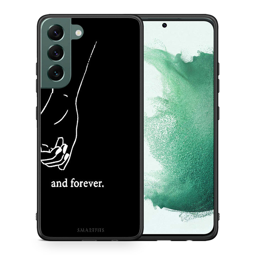 Θήκη Αγίου Βαλεντίνου Samsung S22 Plus Always & Forever 2 από τη Smartfits με σχέδιο στο πίσω μέρος και μαύρο περίβλημα | Samsung S22 Plus Always & Forever 2 case with colorful back and black bezels