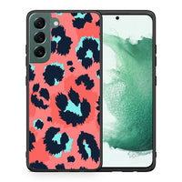 Thumbnail for Θήκη Samsung S22 Plus Pink Leopard Animal από τη Smartfits με σχέδιο στο πίσω μέρος και μαύρο περίβλημα | Samsung S22 Plus Pink Leopard Animal case with colorful back and black bezels