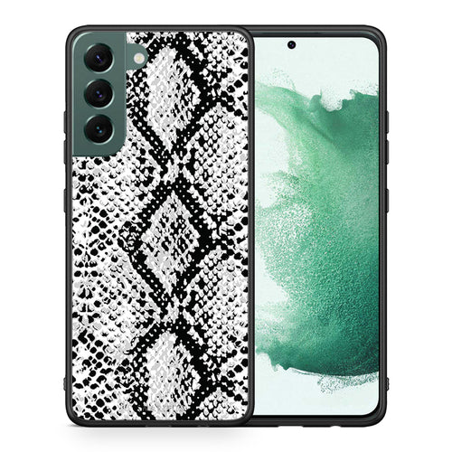 Θήκη Samsung S22 Plus White Snake Animal από τη Smartfits με σχέδιο στο πίσω μέρος και μαύρο περίβλημα | Samsung S22 Plus White Snake Animal case with colorful back and black bezels