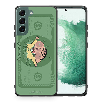 Θήκη Αγίου Βαλεντίνου Samsung S22 Plus Big Money από τη Smartfits με σχέδιο στο πίσω μέρος και μαύρο περίβλημα | Samsung S22 Plus Big Money case with colorful back and black bezels