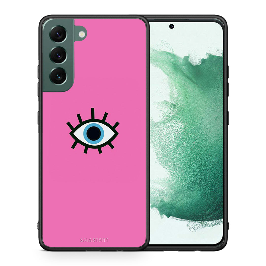 Θήκη Samsung S22 Plus Blue Eye Pink από τη Smartfits με σχέδιο στο πίσω μέρος και μαύρο περίβλημα | Samsung S22 Plus Blue Eye Pink case with colorful back and black bezels