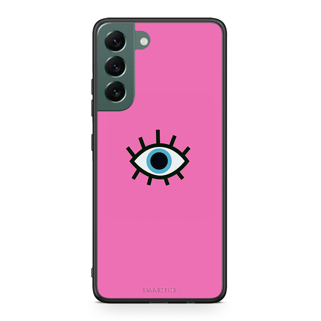 Samsung S22 Plus Blue Eye Pink θήκη από τη Smartfits με σχέδιο στο πίσω μέρος και μαύρο περίβλημα | Smartphone case with colorful back and black bezels by Smartfits